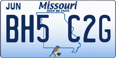 MO license plate BH5C2G