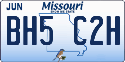 MO license plate BH5C2H