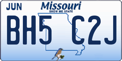 MO license plate BH5C2J