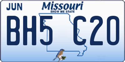 MO license plate BH5C2O