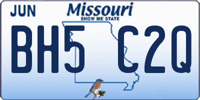 MO license plate BH5C2Q
