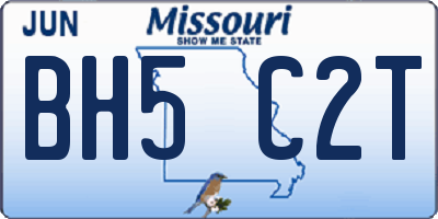 MO license plate BH5C2T