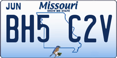 MO license plate BH5C2V