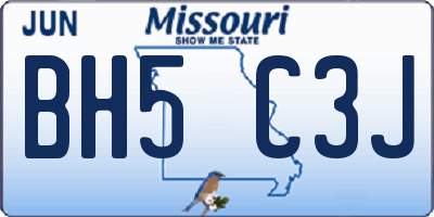 MO license plate BH5C3J