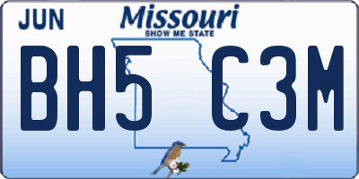 MO license plate BH5C3M