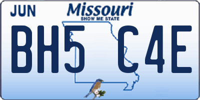 MO license plate BH5C4E