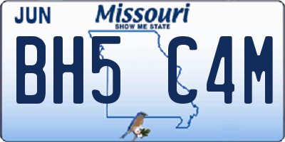 MO license plate BH5C4M