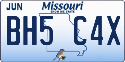MO license plate BH5C4X