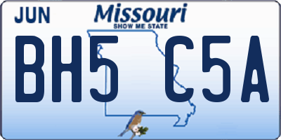 MO license plate BH5C5A
