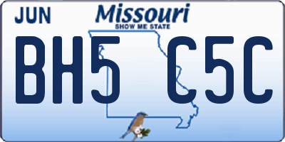 MO license plate BH5C5C
