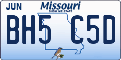 MO license plate BH5C5D