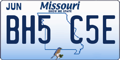 MO license plate BH5C5E