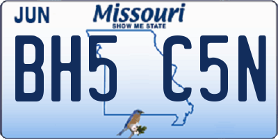 MO license plate BH5C5N