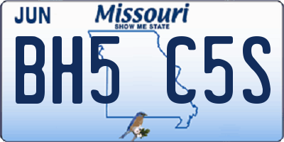 MO license plate BH5C5S