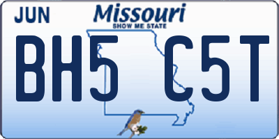 MO license plate BH5C5T
