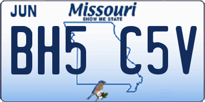 MO license plate BH5C5V