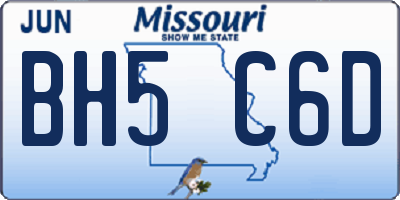 MO license plate BH5C6D