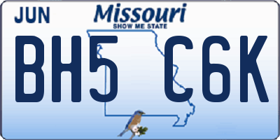 MO license plate BH5C6K