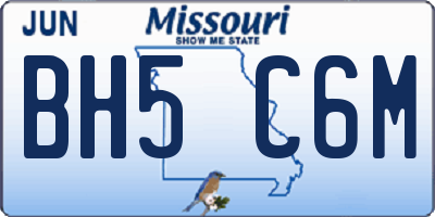 MO license plate BH5C6M
