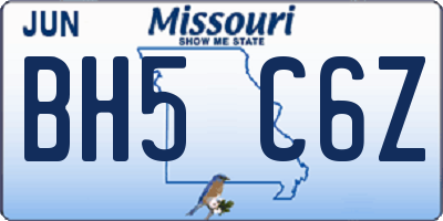 MO license plate BH5C6Z