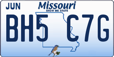 MO license plate BH5C7G
