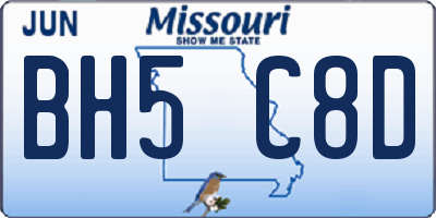 MO license plate BH5C8D