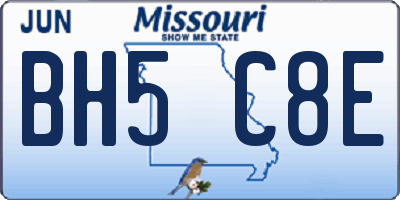 MO license plate BH5C8E