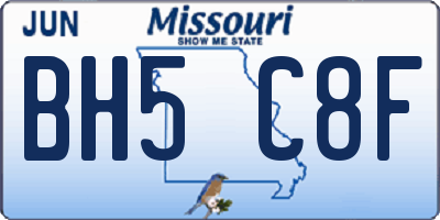 MO license plate BH5C8F