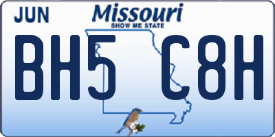 MO license plate BH5C8H