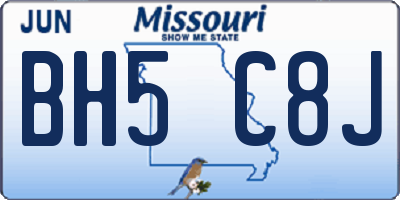 MO license plate BH5C8J