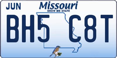 MO license plate BH5C8T