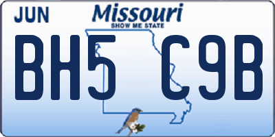 MO license plate BH5C9B