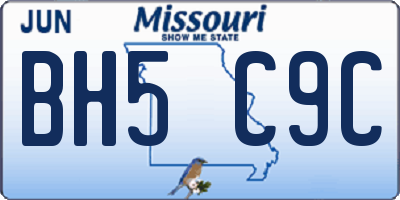 MO license plate BH5C9C