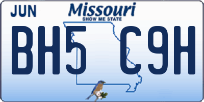 MO license plate BH5C9H