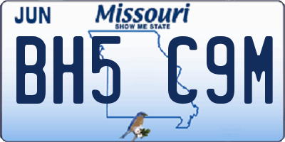 MO license plate BH5C9M