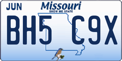 MO license plate BH5C9X