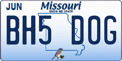 MO license plate BH5D0G