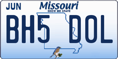 MO license plate BH5D0L