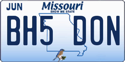 MO license plate BH5D0N
