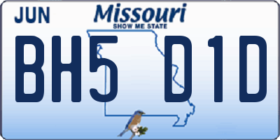 MO license plate BH5D1D