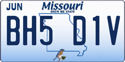 MO license plate BH5D1V