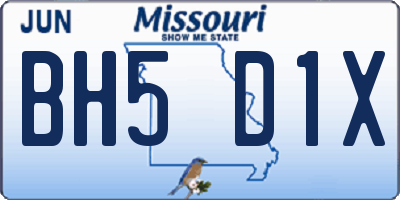 MO license plate BH5D1X