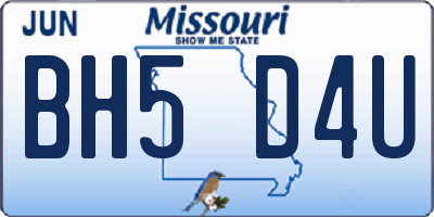 MO license plate BH5D4U
