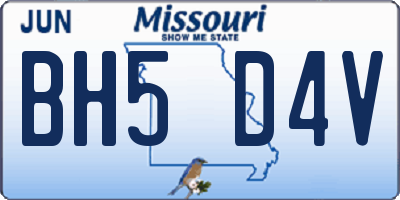 MO license plate BH5D4V