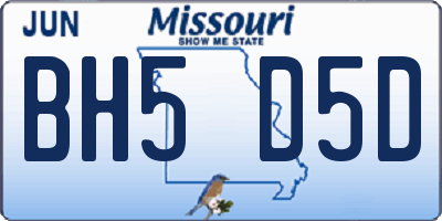 MO license plate BH5D5D