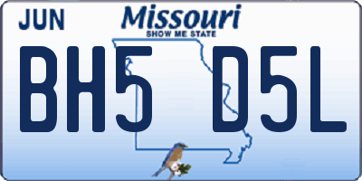 MO license plate BH5D5L