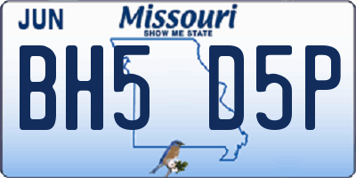 MO license plate BH5D5P