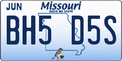 MO license plate BH5D5S