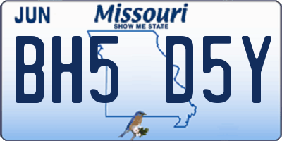 MO license plate BH5D5Y