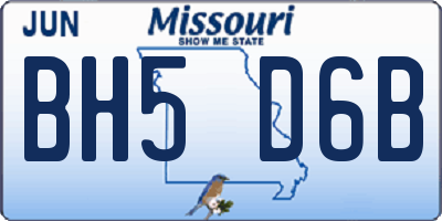 MO license plate BH5D6B